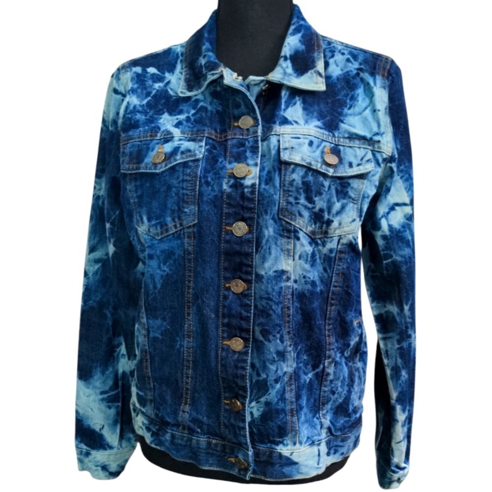 Helium London Acid Wash Denim Jean Jacket Y2K - Size M